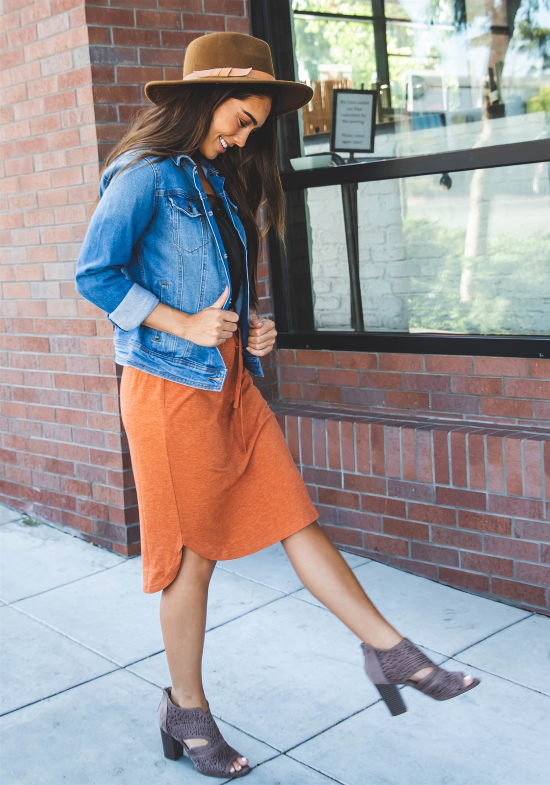 Solid Tie Waist Weekend Skirt