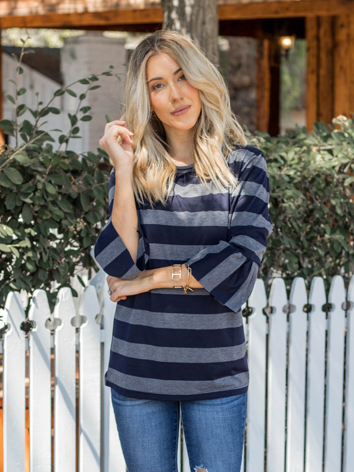 3/4 Sleeve Flare Sleeve Allie Top