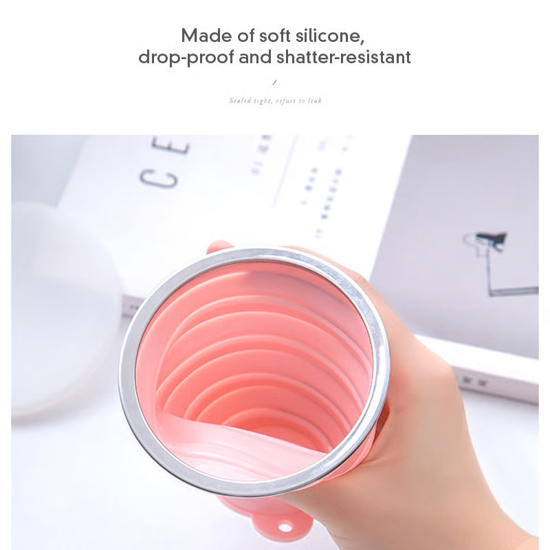 270ML Foldable Silicone Travel Cup - Anti-Slip Anti-Scald Camping Mug