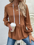 Long Sleeve Peplum Hoodie