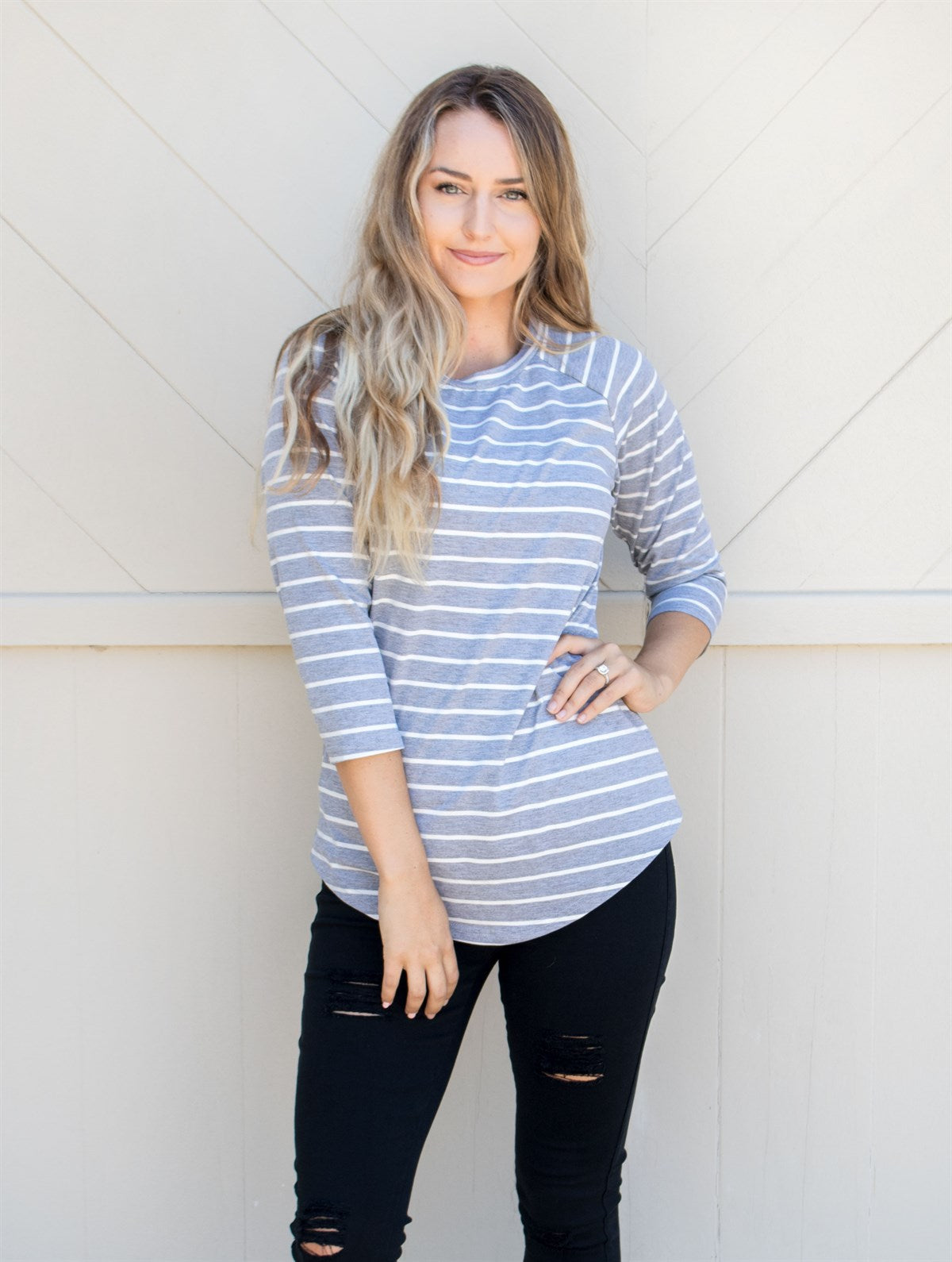 Striped 3/4 Sleeve Sydney Tunic