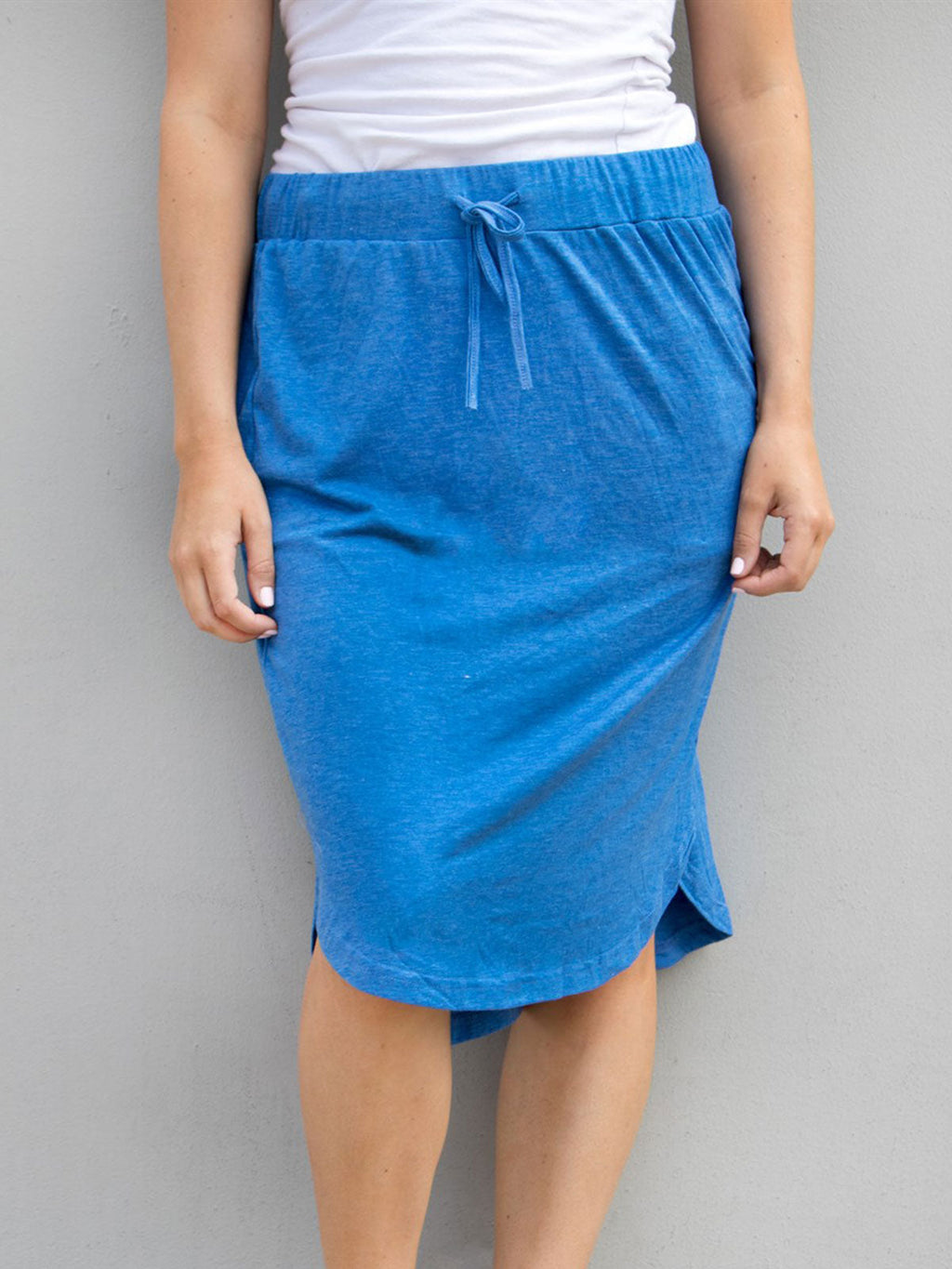 Solid Tie Waist Weekend Skirt
