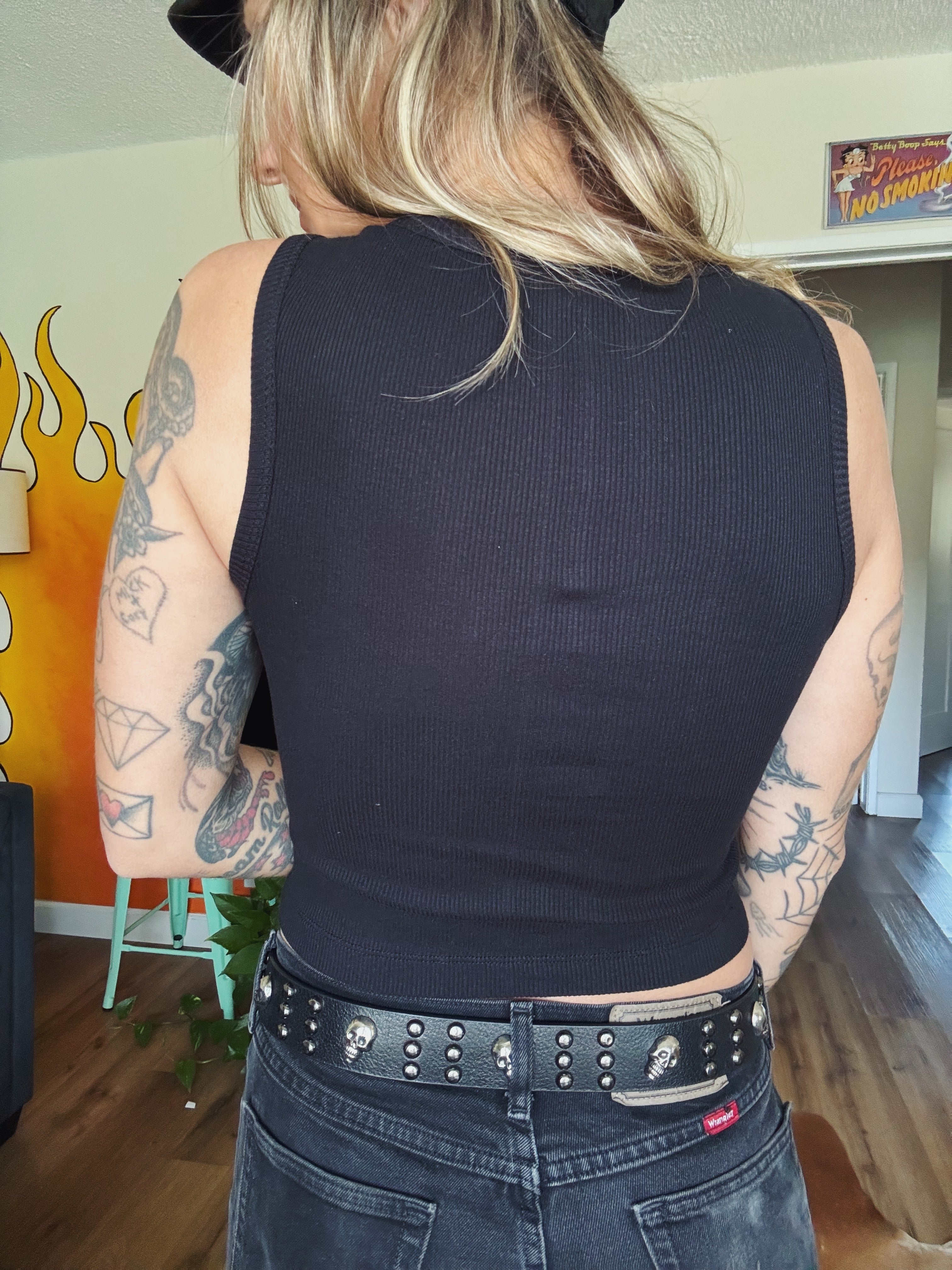 NOBODY'S OL' LADY BLACK TANK TOP