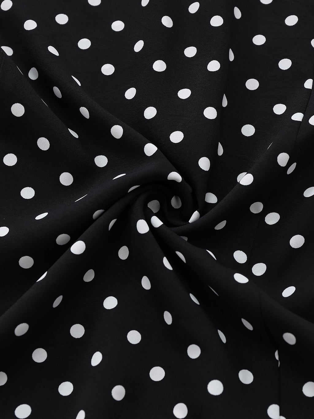 Black 1930s Lace Trim Polka Dot Dress