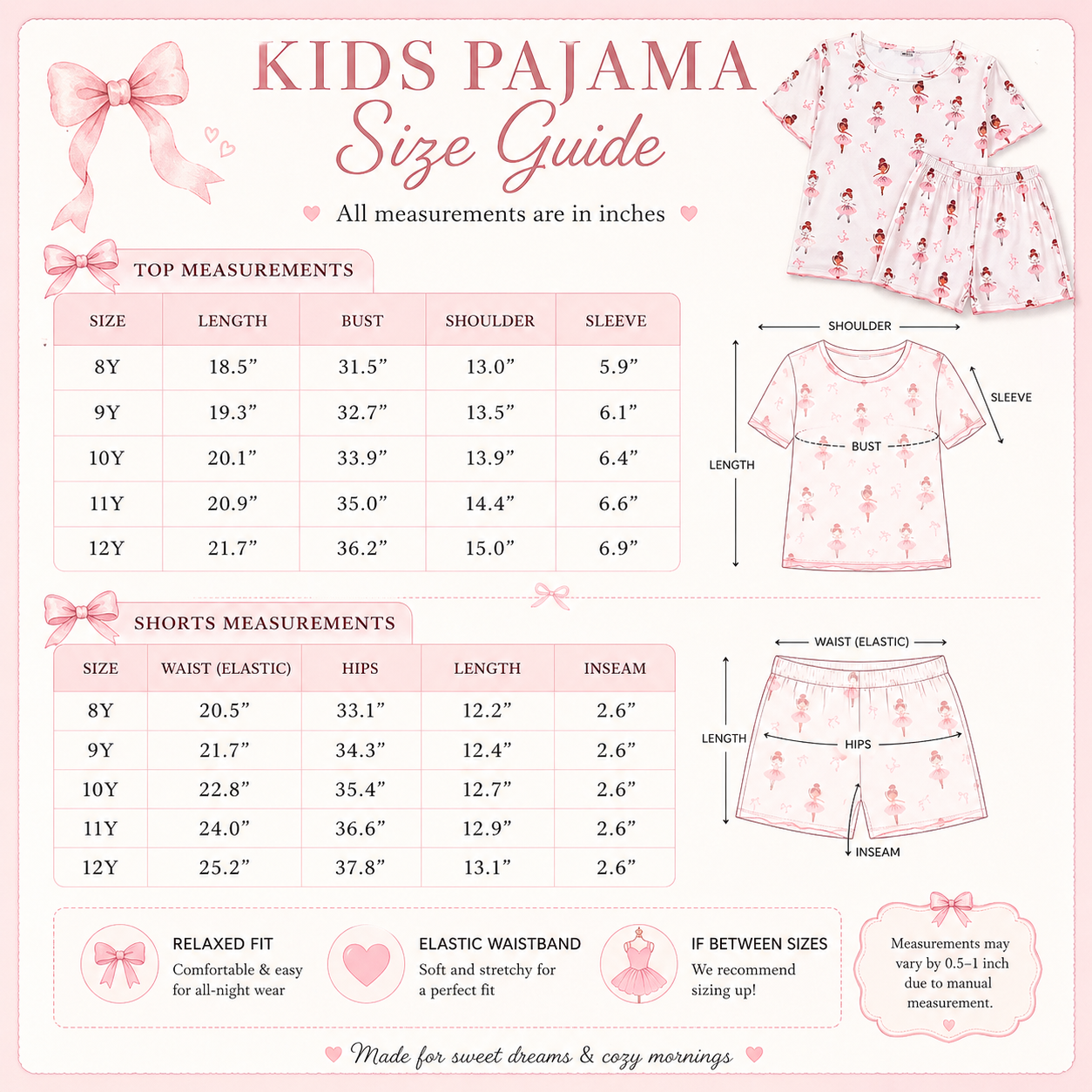 Girls Patterned Chicken Pajama Set