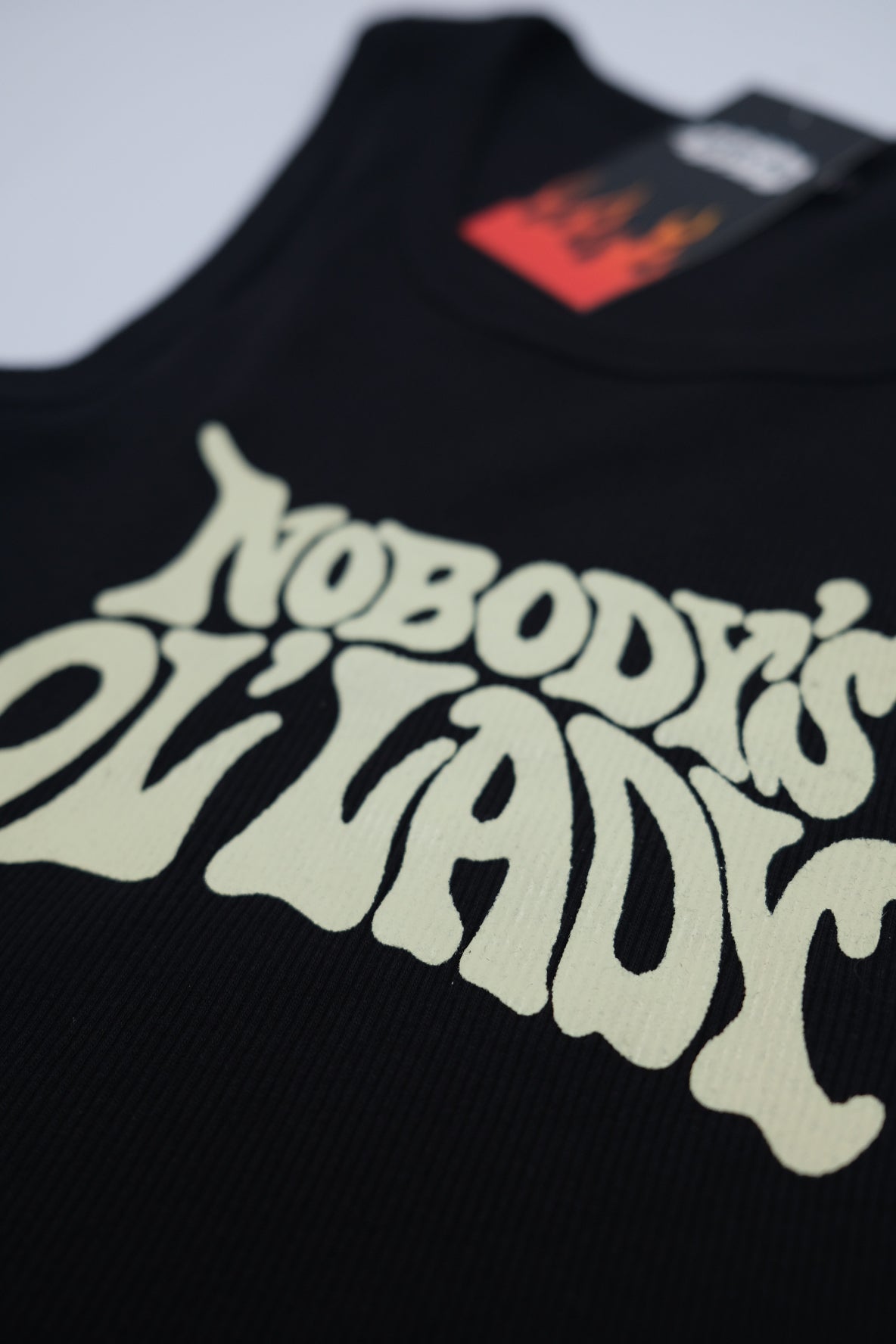 NOBODY'S OL' LADY BLACK TANK TOP