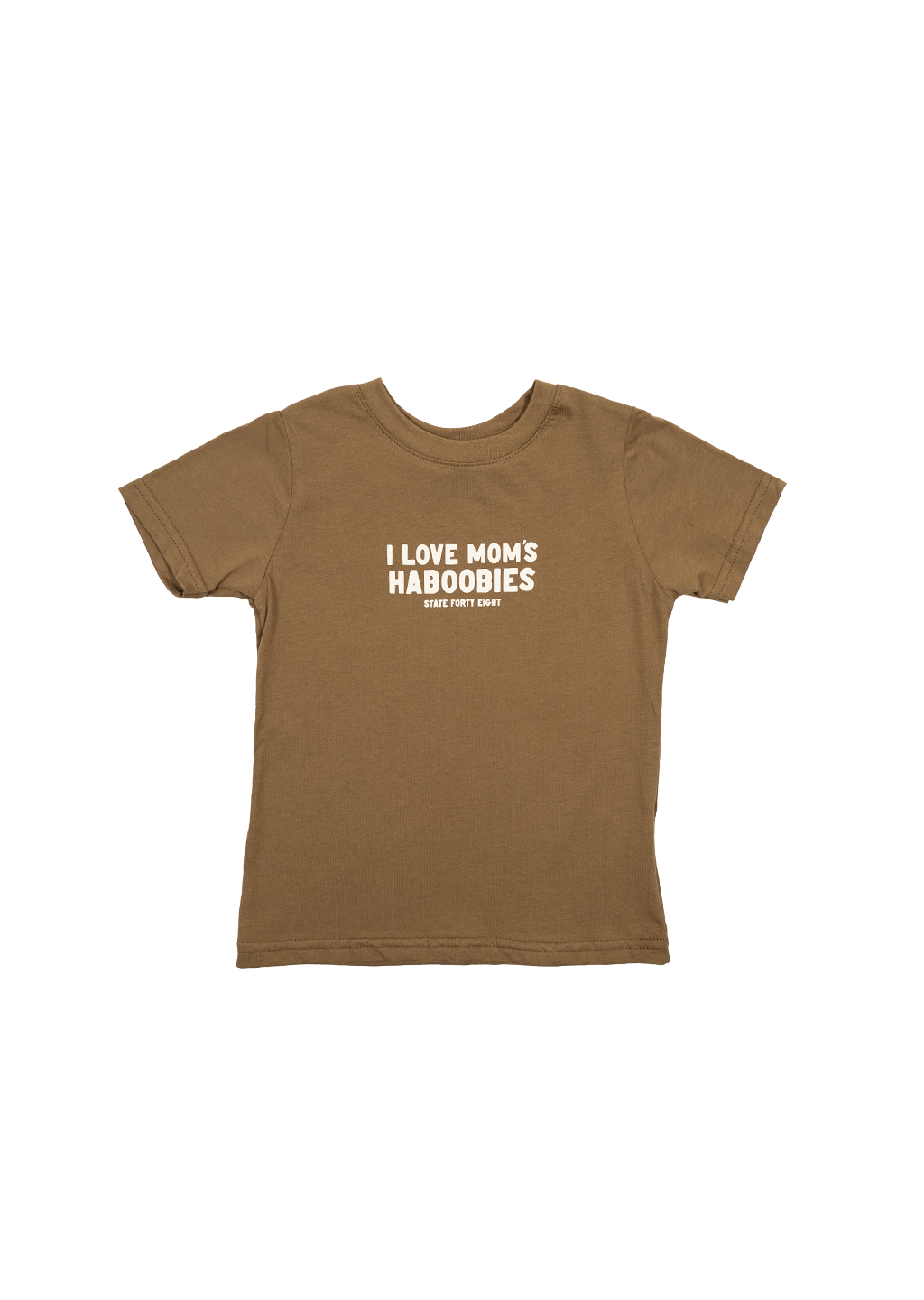 Toddler Crew Neck Mom's Haboobies | Coyote Brown