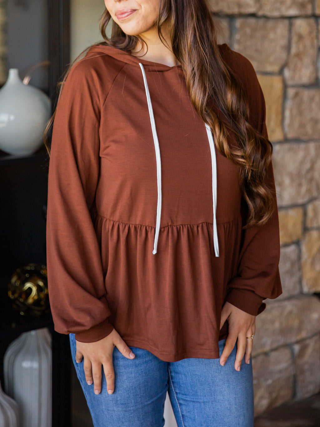 Long Sleeve Peplum Hoodie