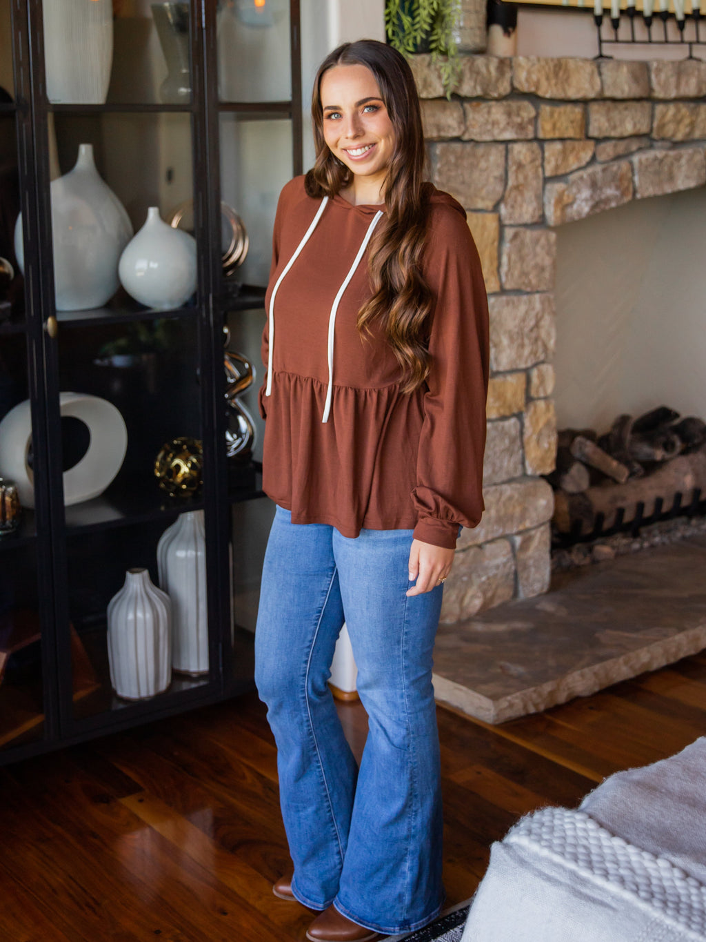 Long Sleeve Peplum Hoodie