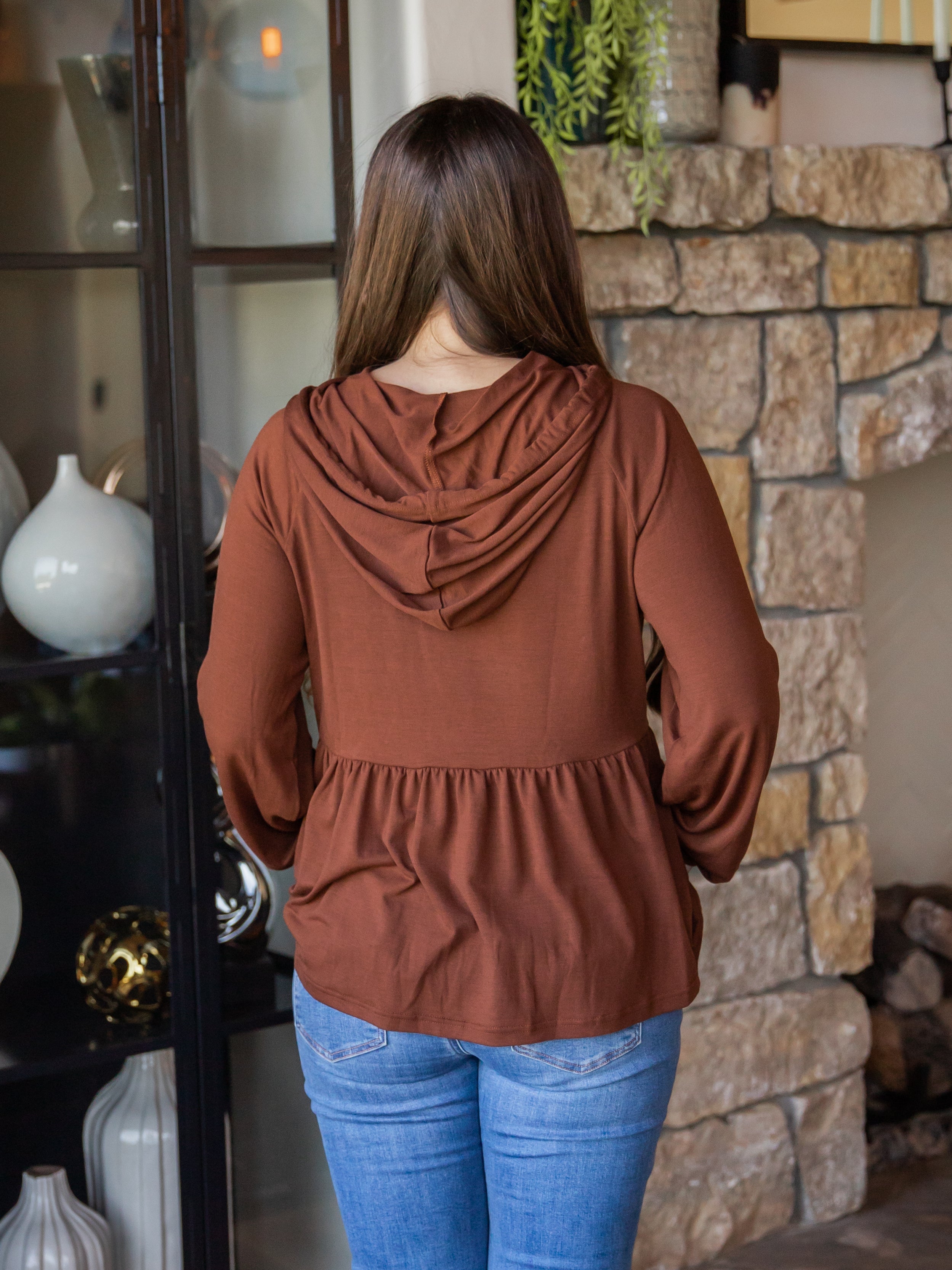 Long Sleeve Peplum Hoodie