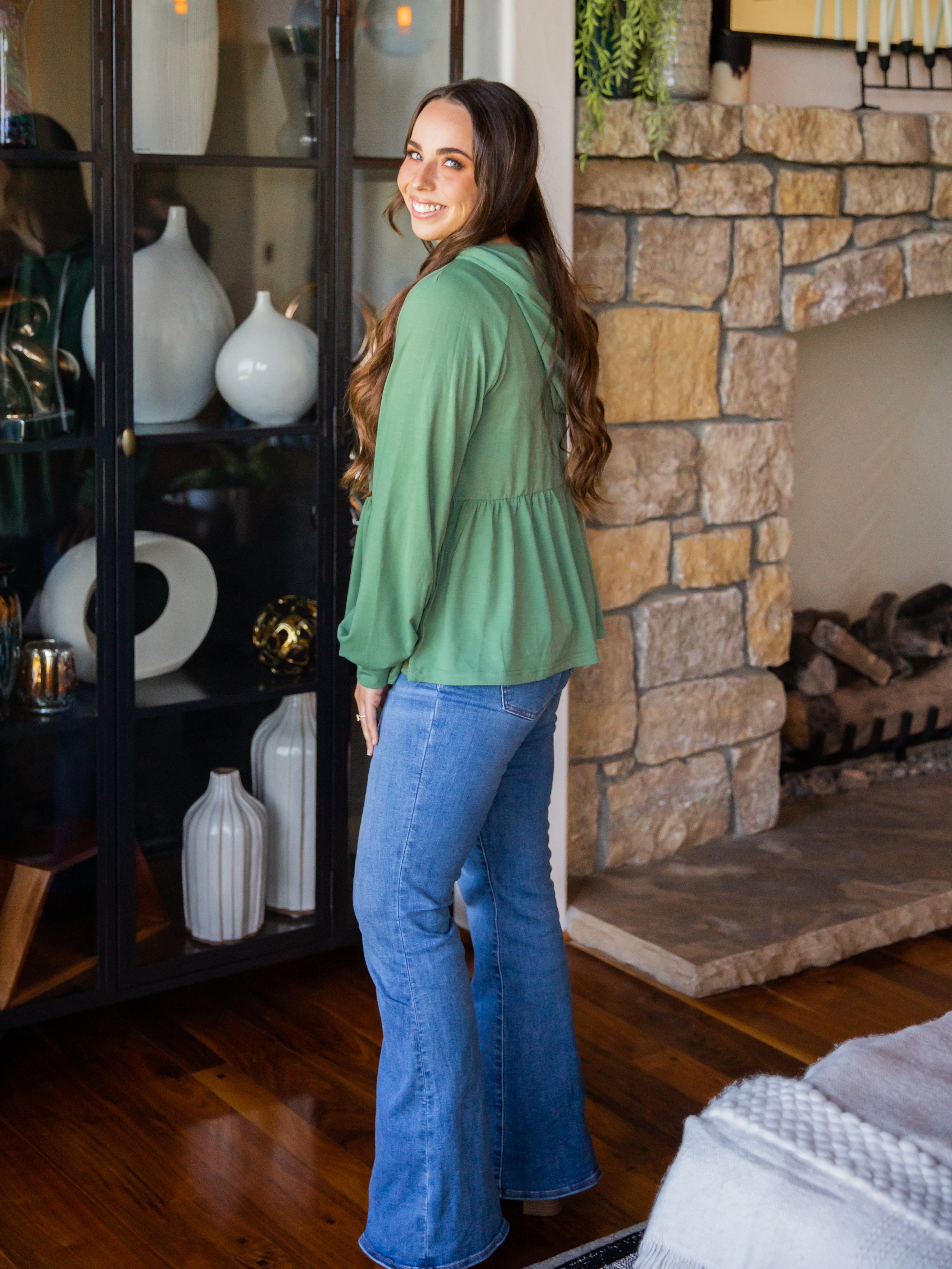 Long Sleeve Peplum Hoodie