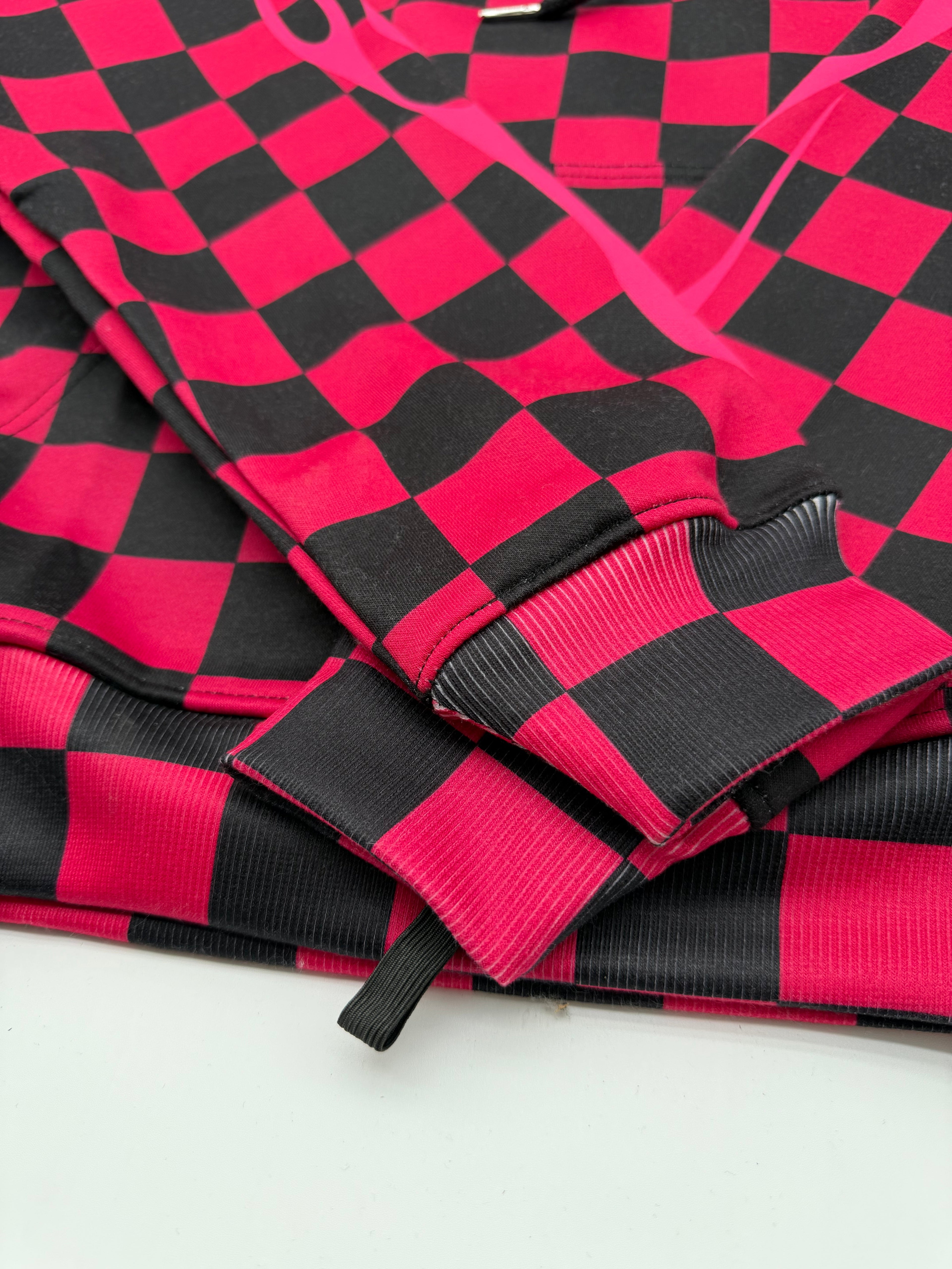 PINK & Black Checkered Flame Hoodie