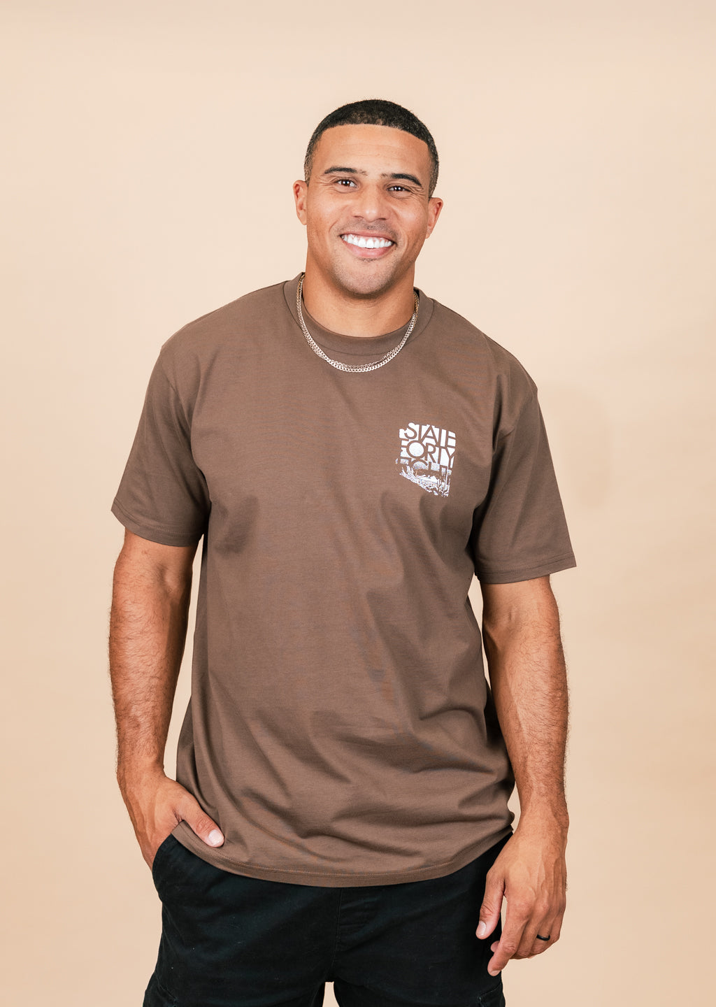 Men’s Crew Neck Desert Dissolve | Walnut
