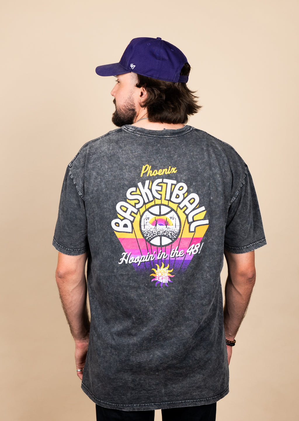 Men's Crew Neck Hoopin' In The 48 | Stone Wash