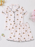 Girls Teddy Bear Pajama Set