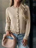Ruffle Trim Knit Cardigan