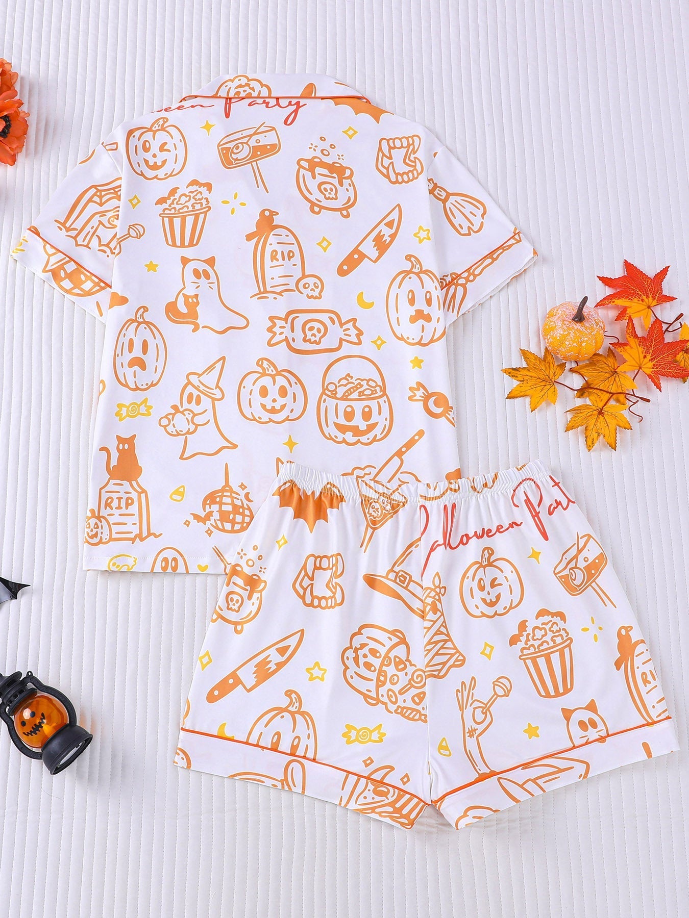 Halloween Party Print Pajama Set