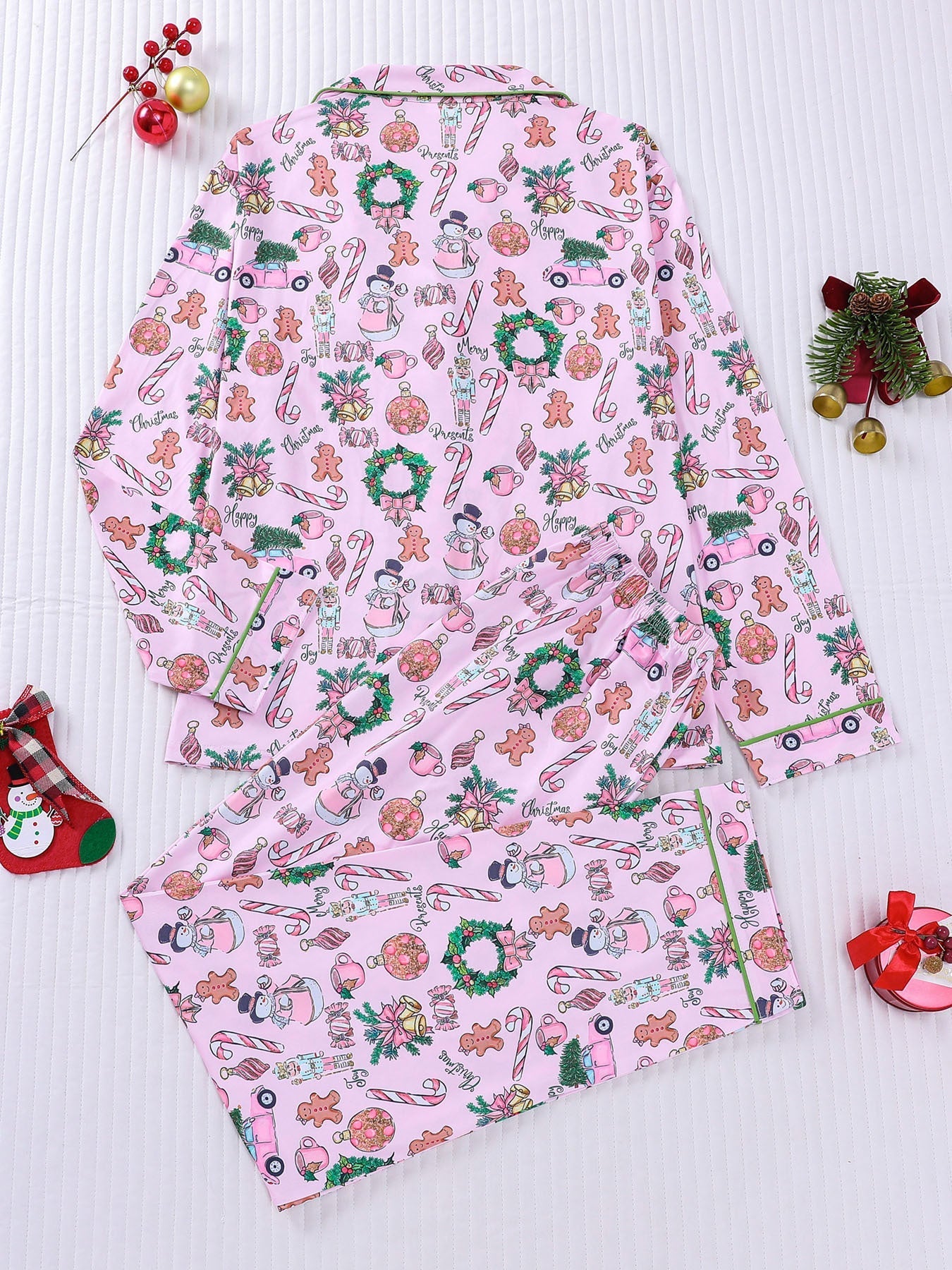 Pink Holiday Icons Pajama Set