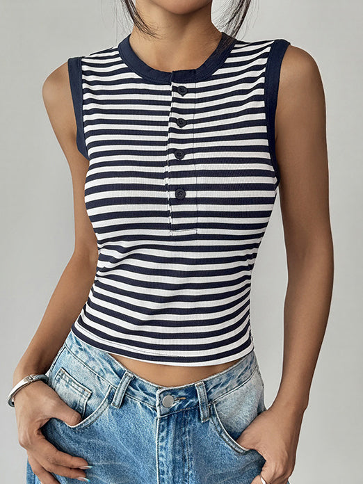 Striped Ribbed Tank Top