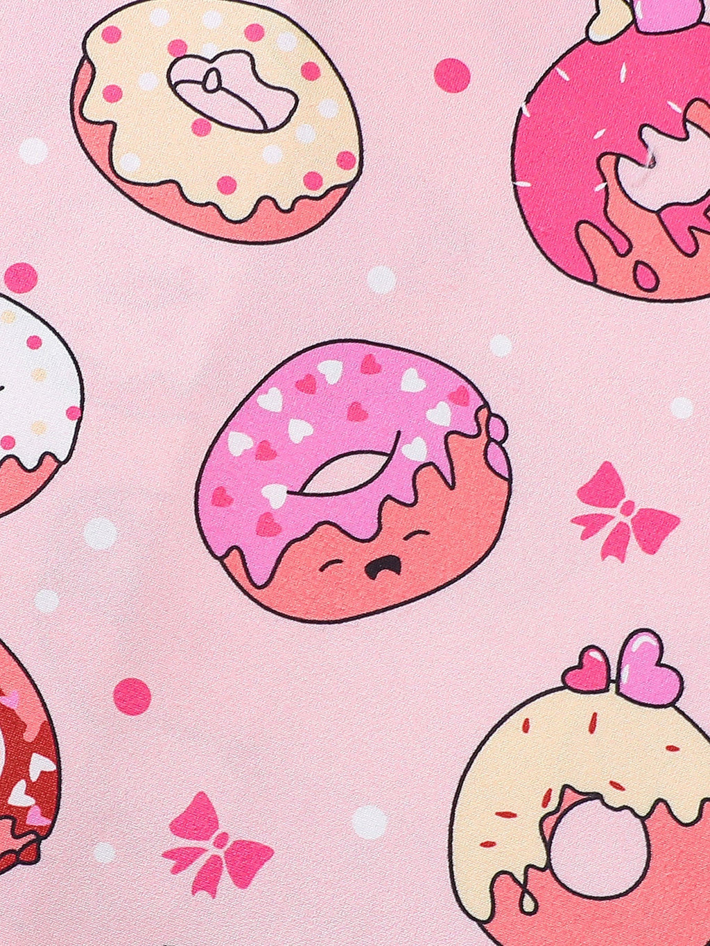 Girls Donut Print Pajama Set