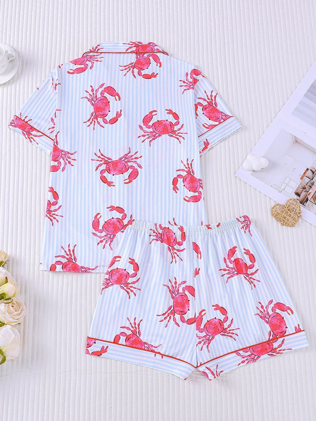 Coastal Crab Stripe Pajama Set
