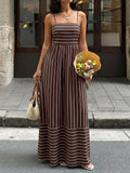 Striped Smocked Back Maxi Dress