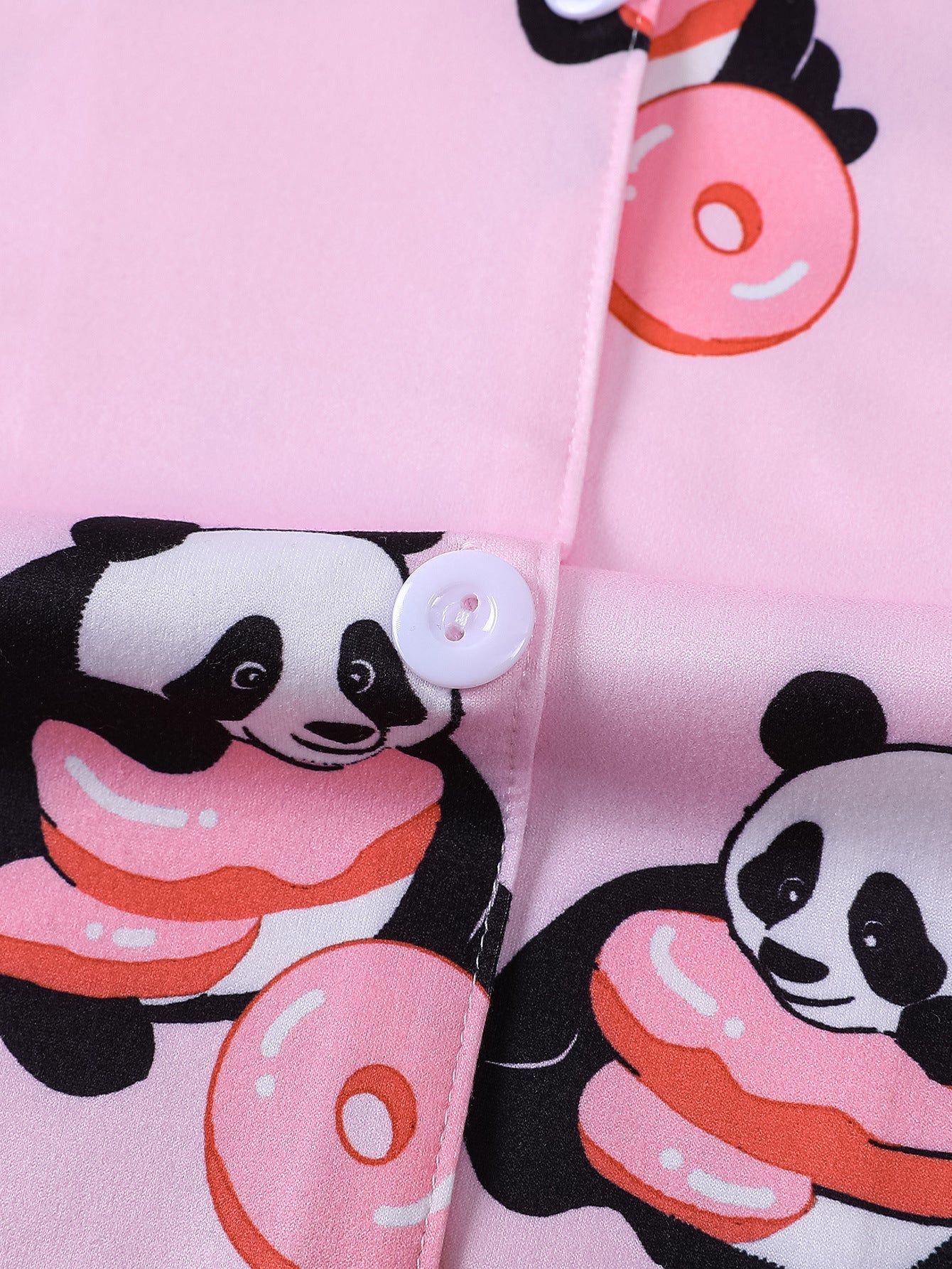 Girls Panda Donut Print Pajama Set