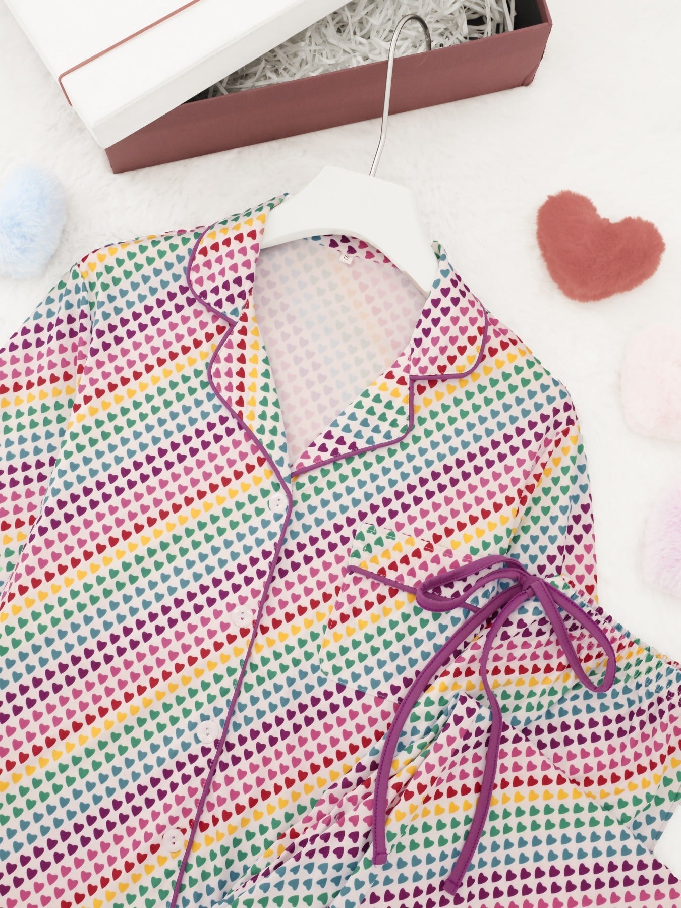Rainbow Hearts Long Sleeve Pajama Set