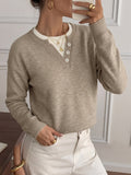 Double Layer Button Detail Sweater