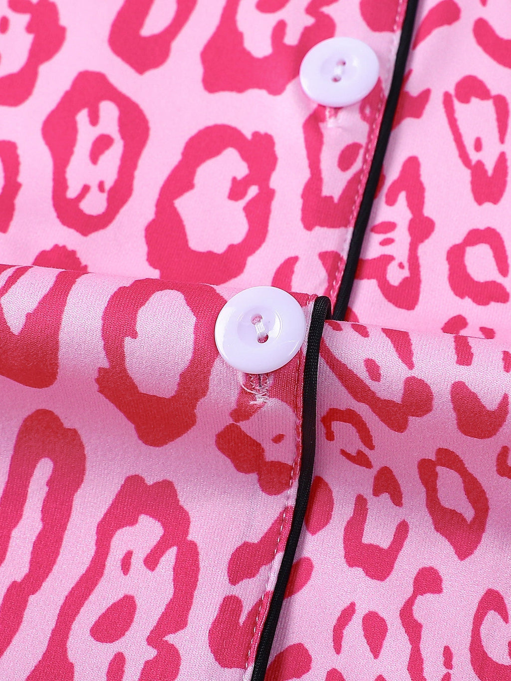 Pink Leopard Print Pajama Set