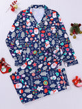 Merry Christmas Icons Long Sleeve Pajama Set