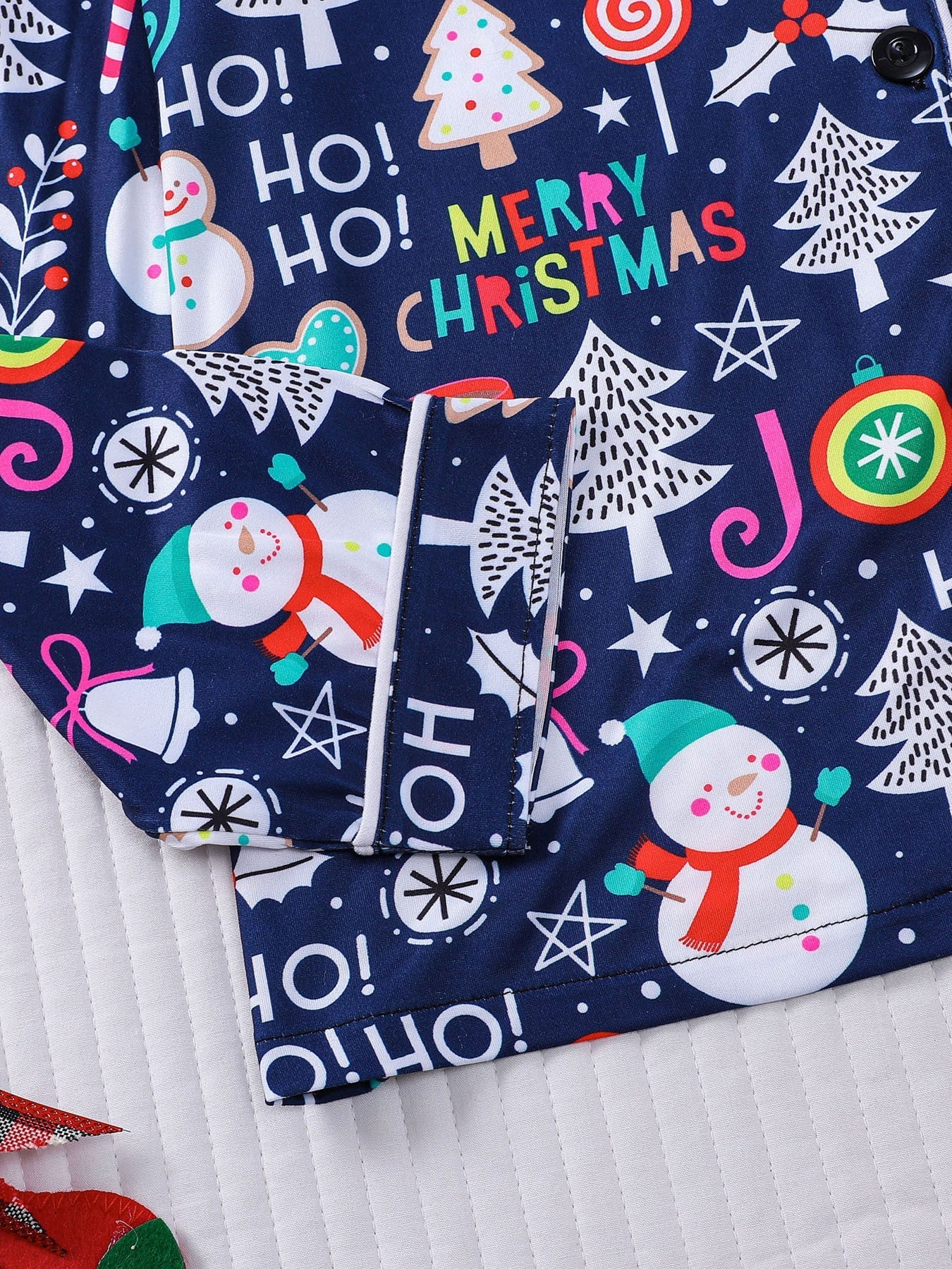 Merry Christmas Icons Long Sleeve Pajama Set