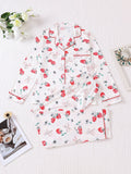 Strawberry & Bows Long Sleeve Pajama Set