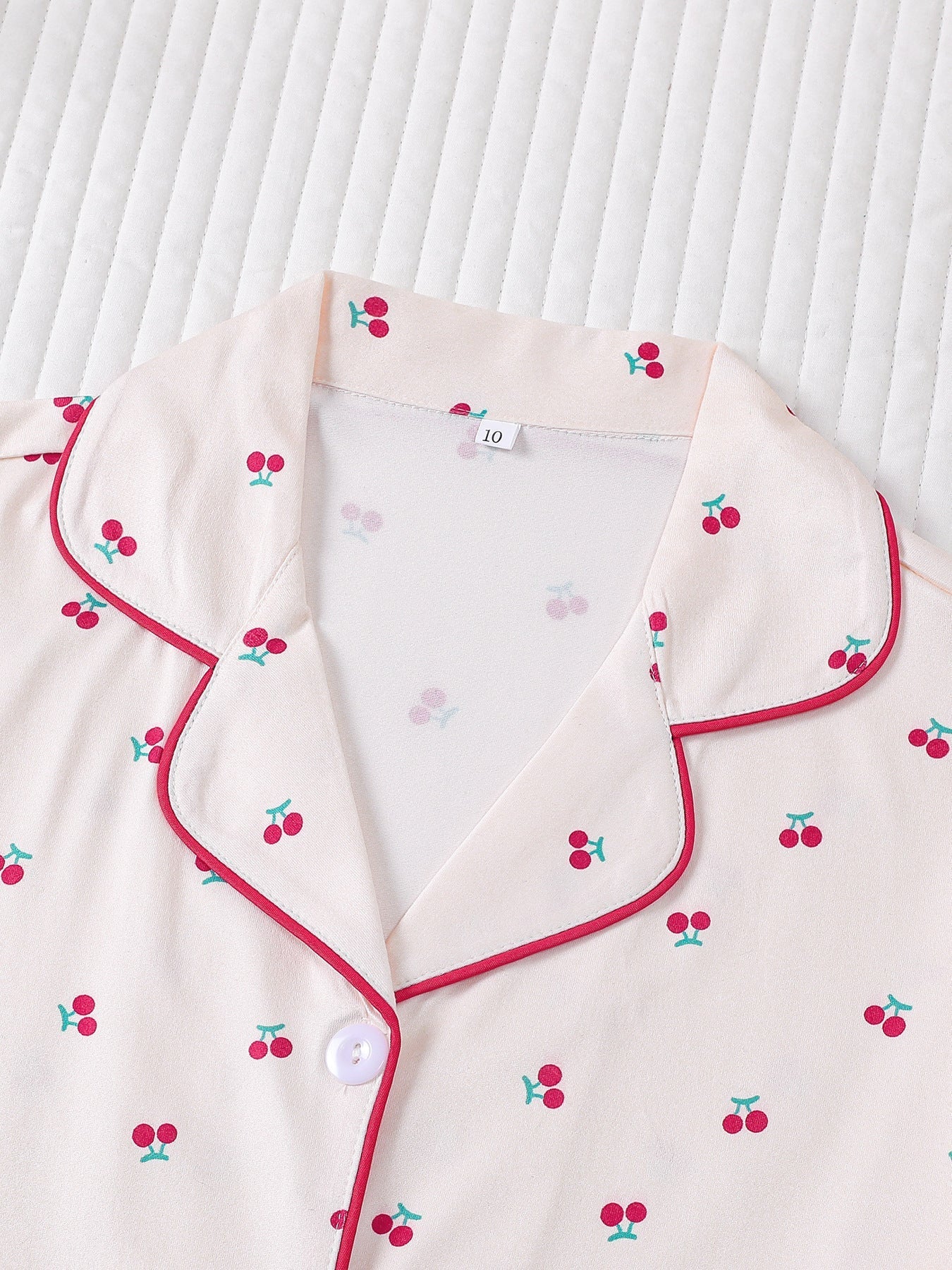 Girls Cherry Print Pajama Set