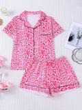 Pink Leopard Print Pajama Set