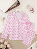 Pink Bow Long Sleeve Pajama Set