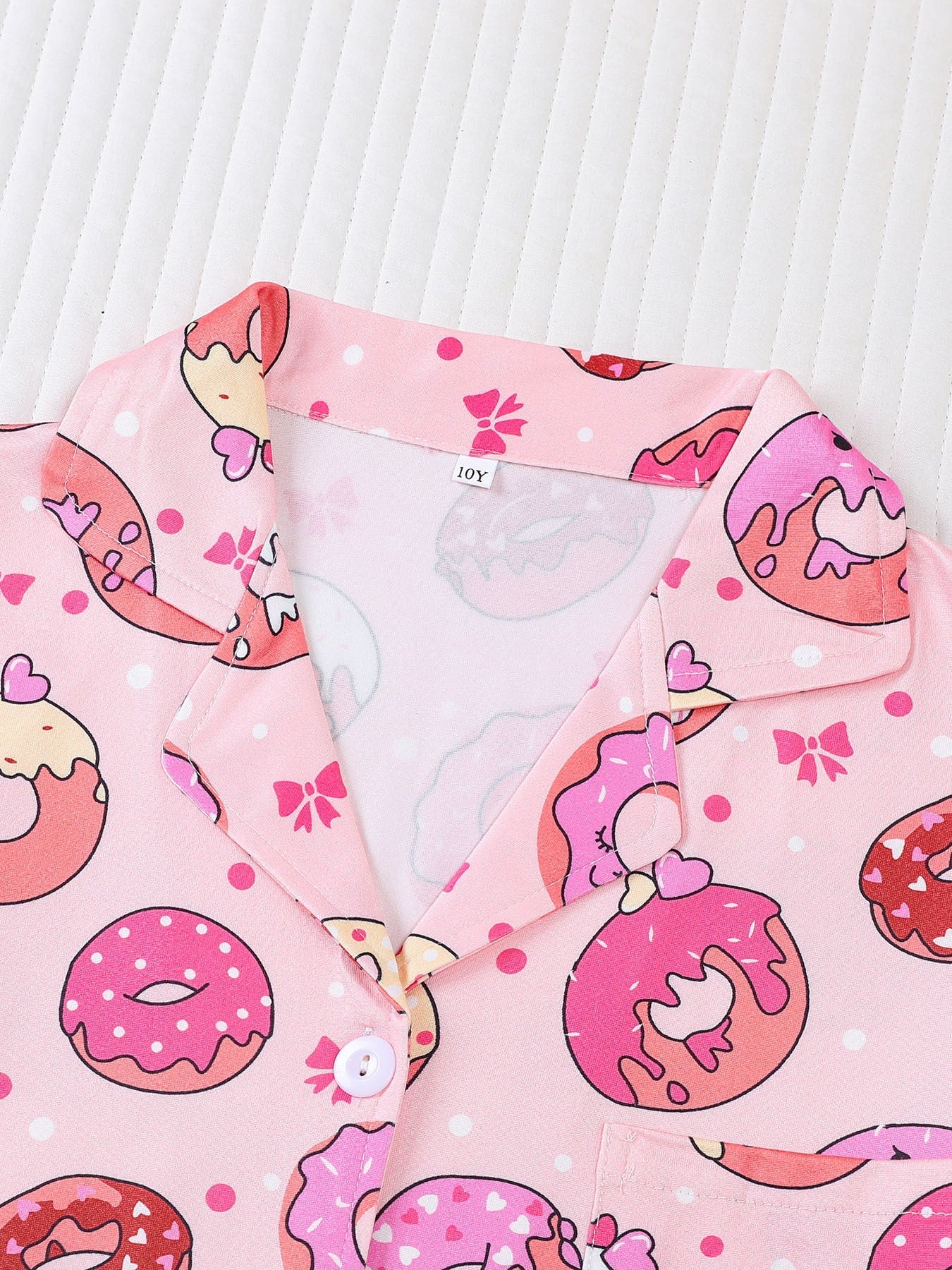 Girls Donut Print Pajama Set