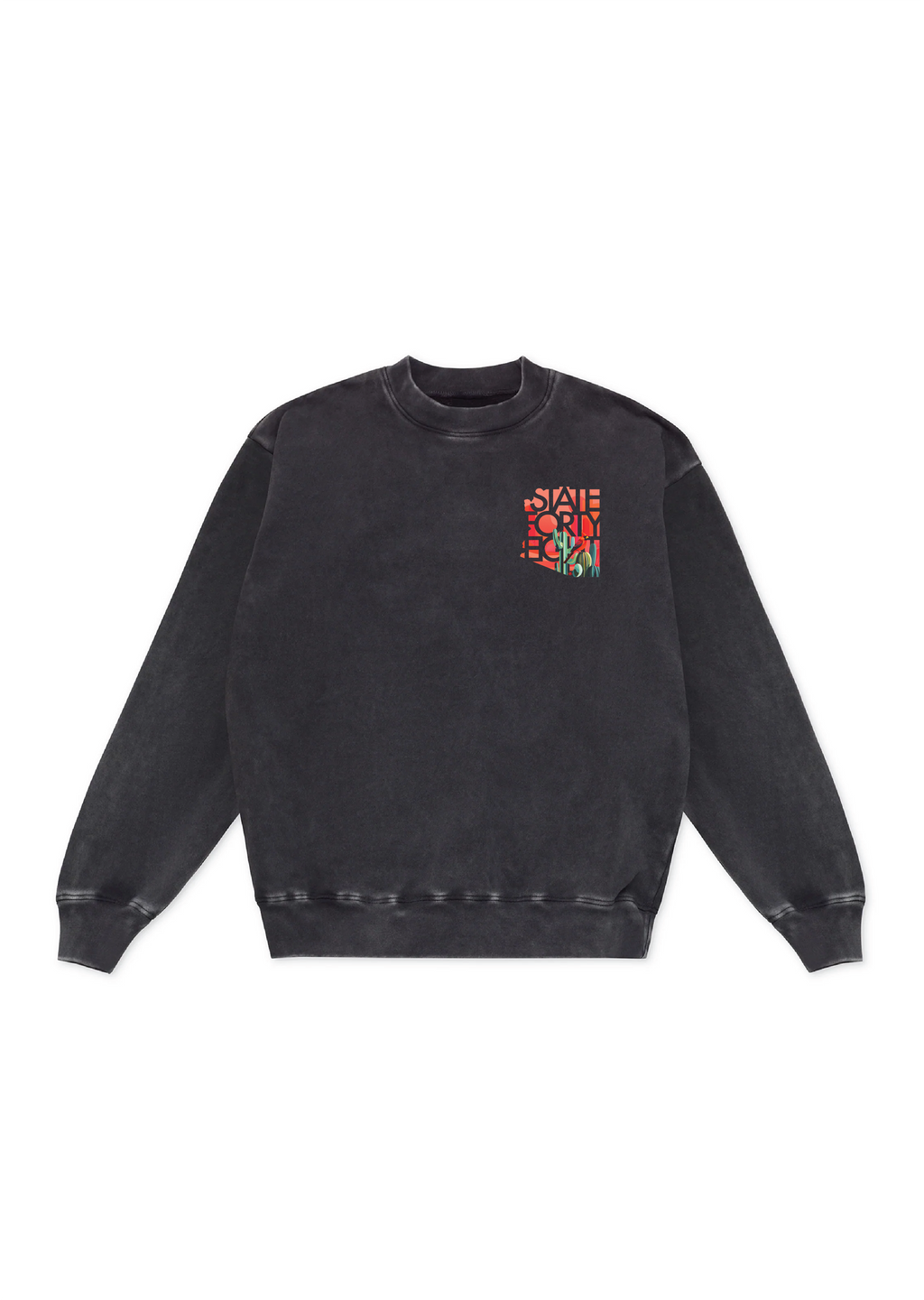 Men's Crew Neck Sweatshirt Desert Cardinal | Vintage Black