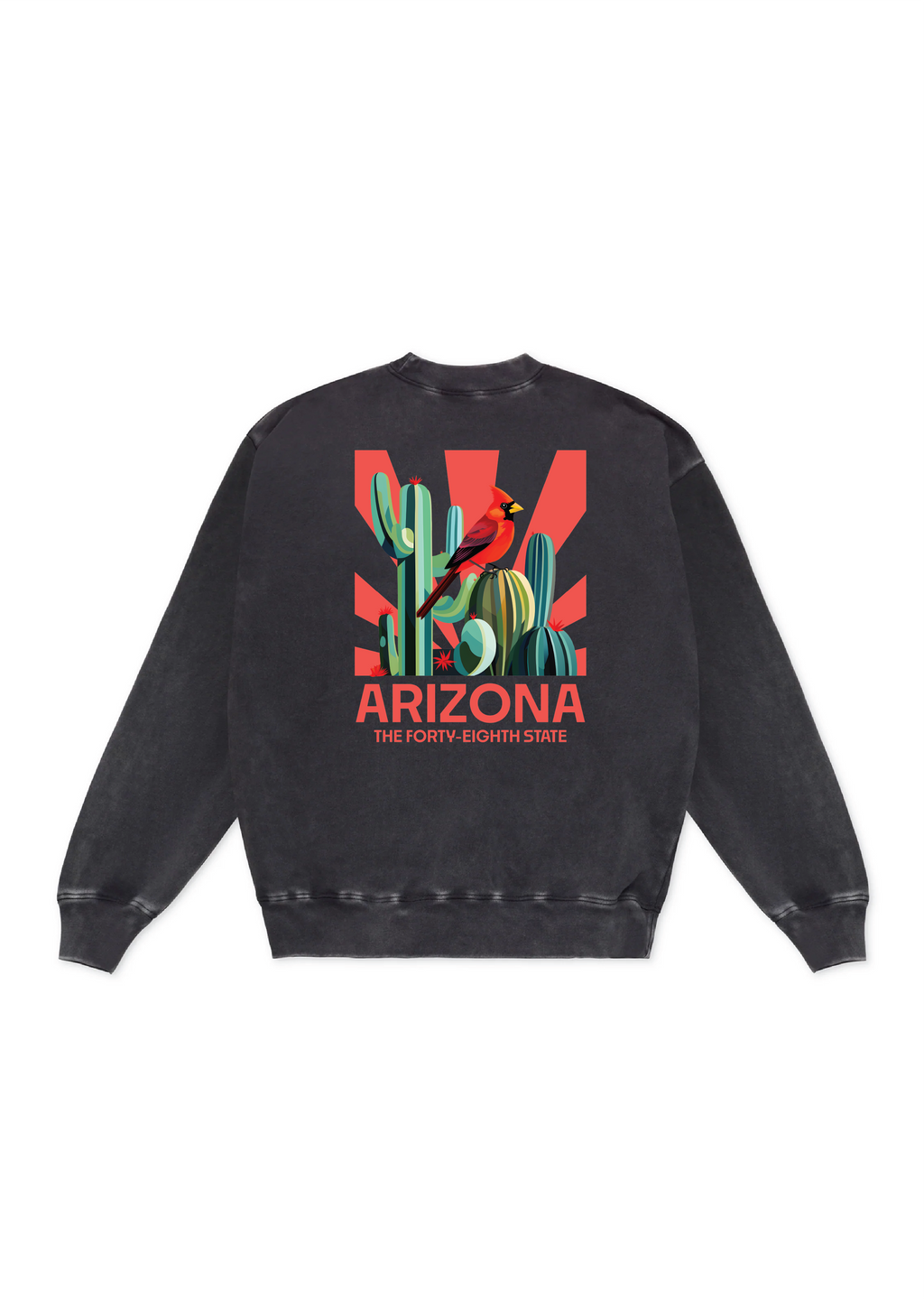 Men's Crew Neck Sweatshirt Desert Cardinal | Vintage Black