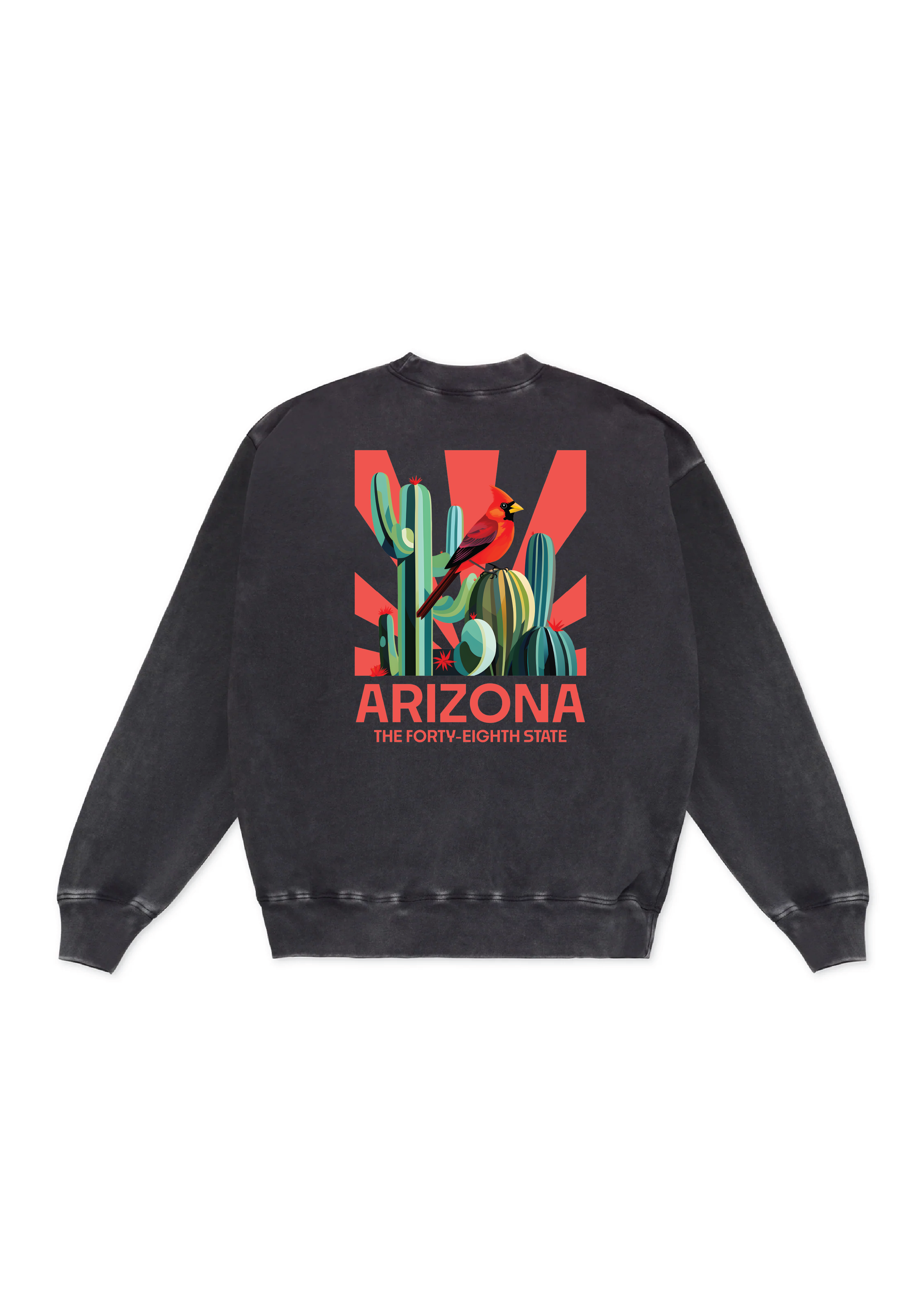 Men's Crew Neck Sweatshirt Desert Cardinal | Vintage Black