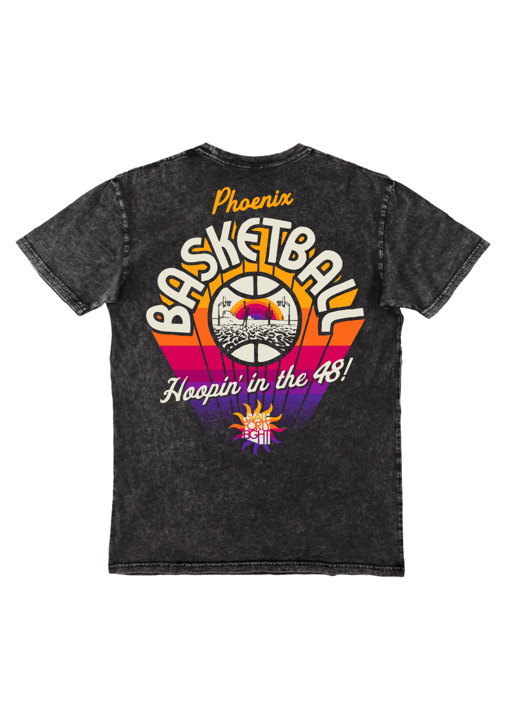 Men's Crew Neck Hoopin' In The 48 | Stone Wash