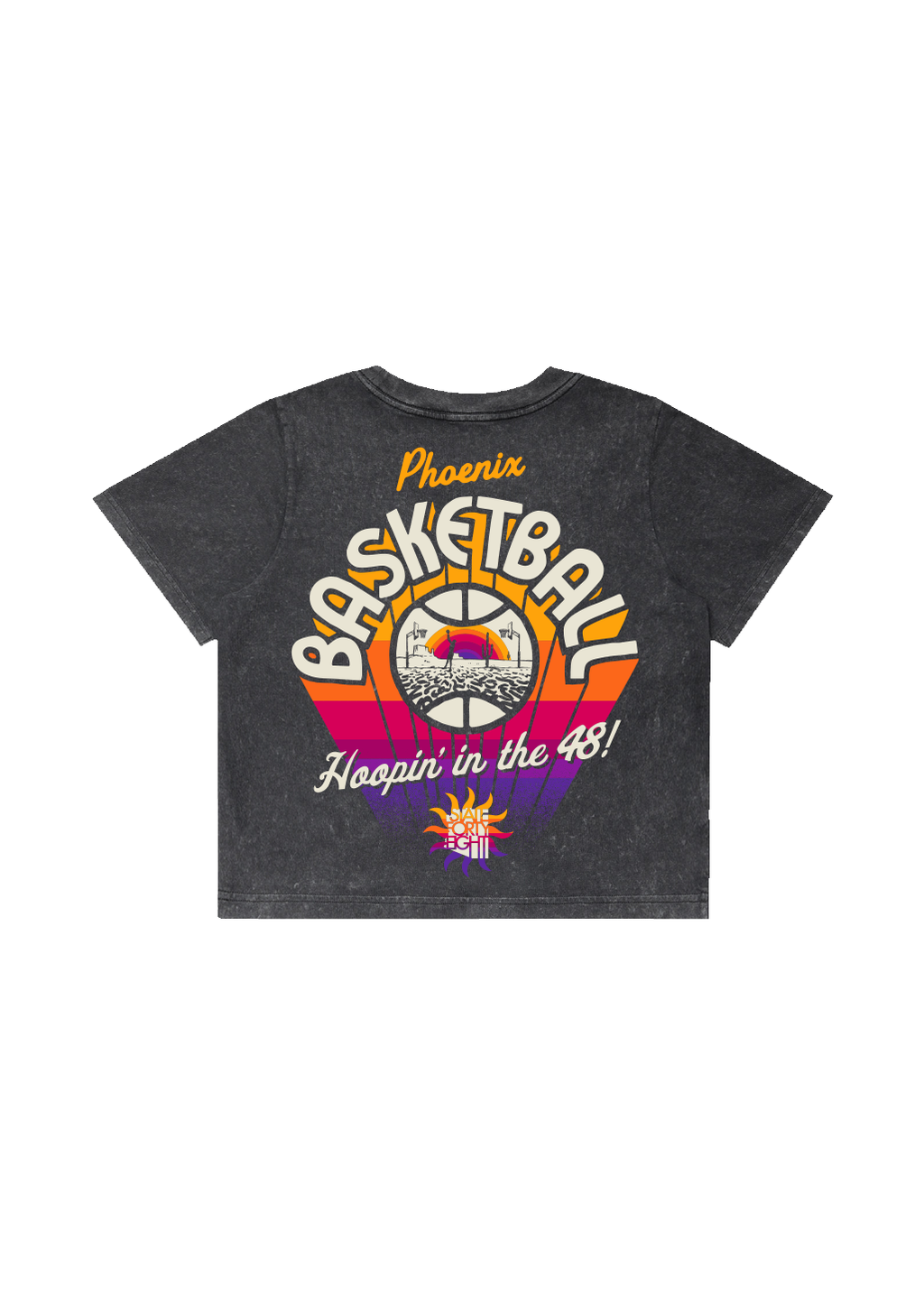 Women's Heavy Crop Top Hoopin' In The 48 | Stone Wash