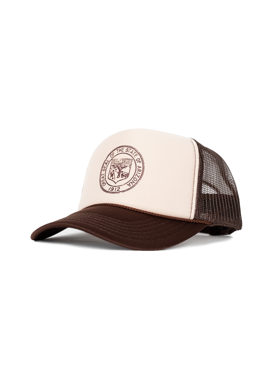 Snapback Trucker Hat AZ Seal | Brown & Cream