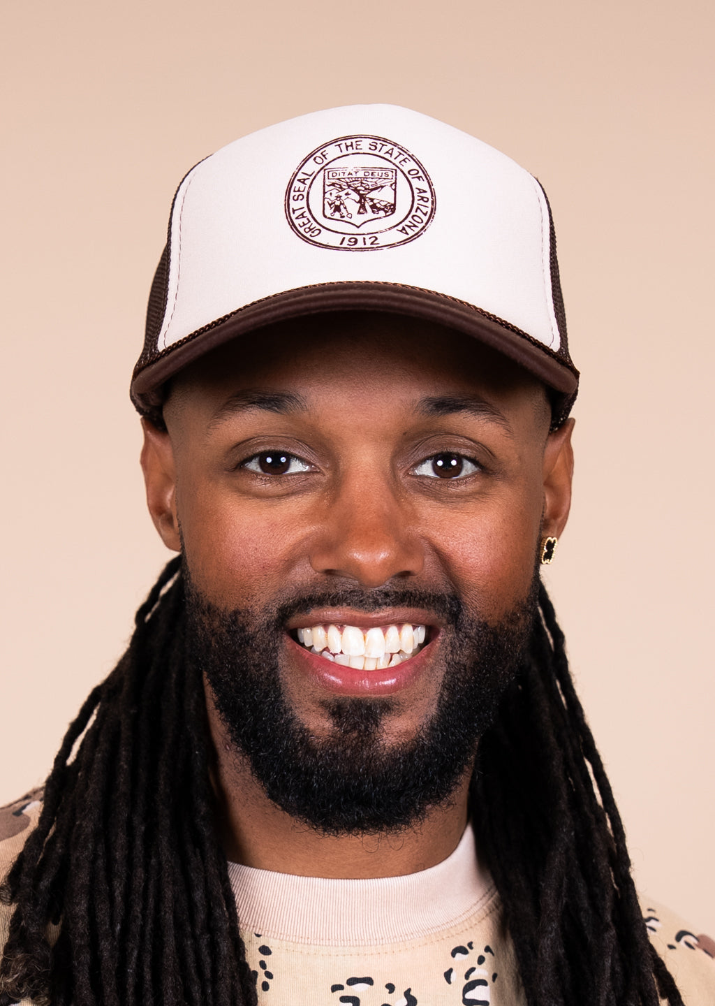 Snapback Trucker Hat AZ Seal | Brown & Cream
