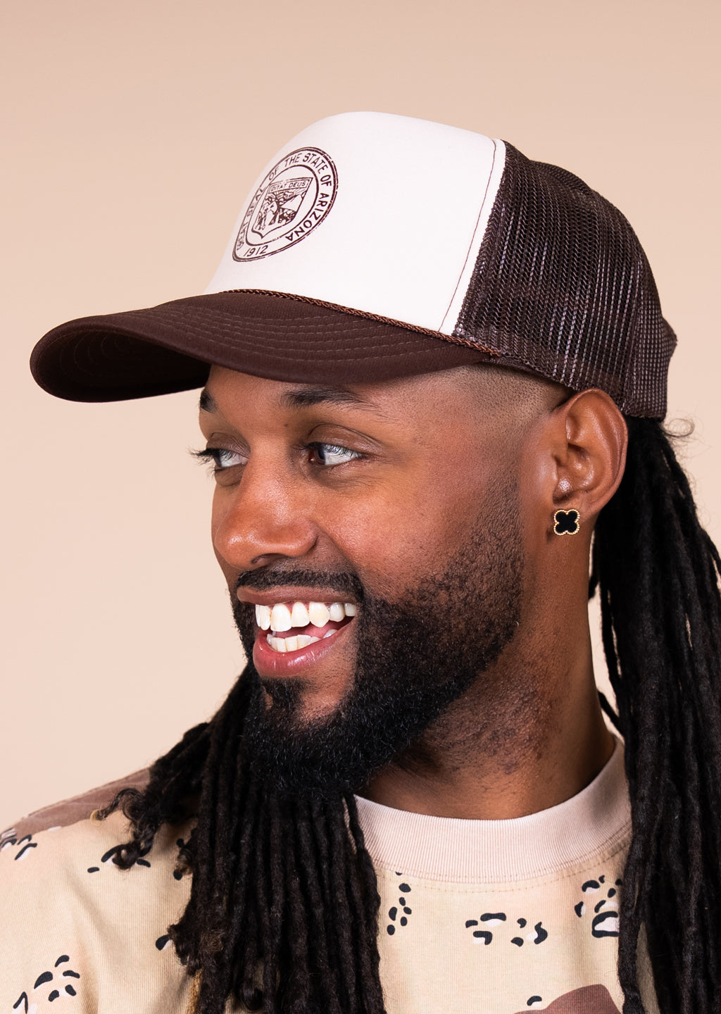 Snapback Trucker Hat AZ Seal | Brown & Cream