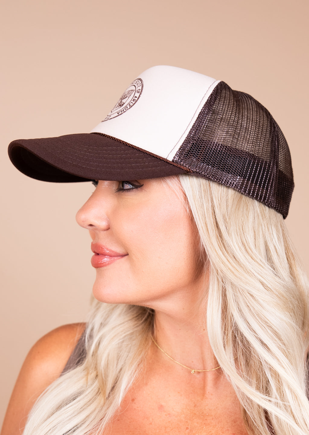 Snapback Trucker Hat AZ Seal | Brown & Cream