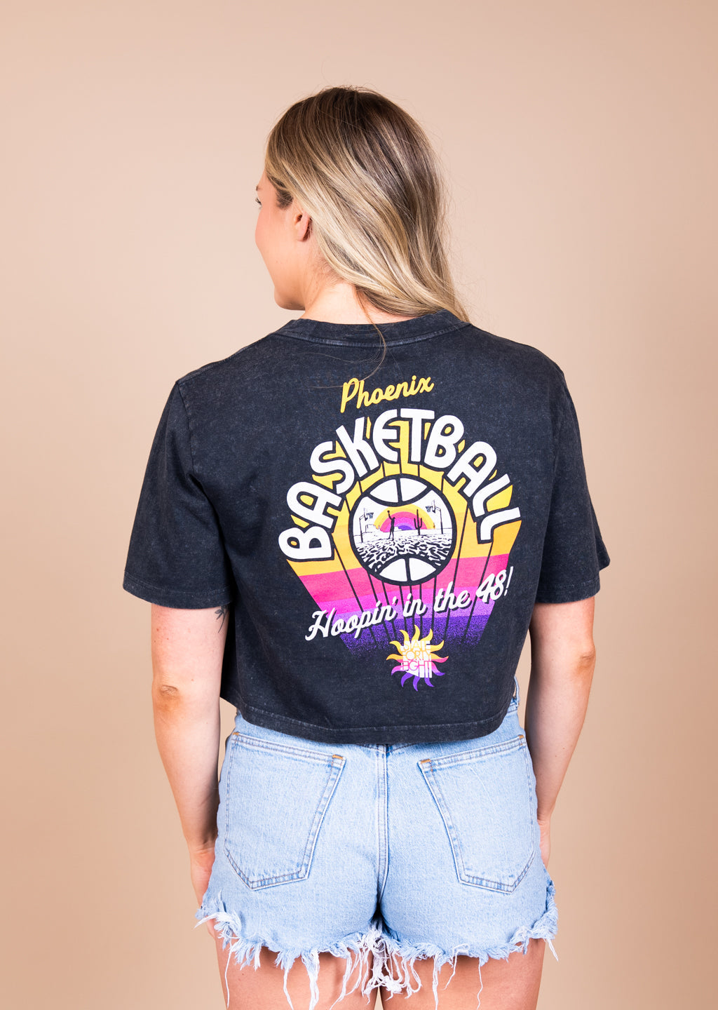 Women's Heavy Crop Top Hoopin' In The 48 | Stone Wash