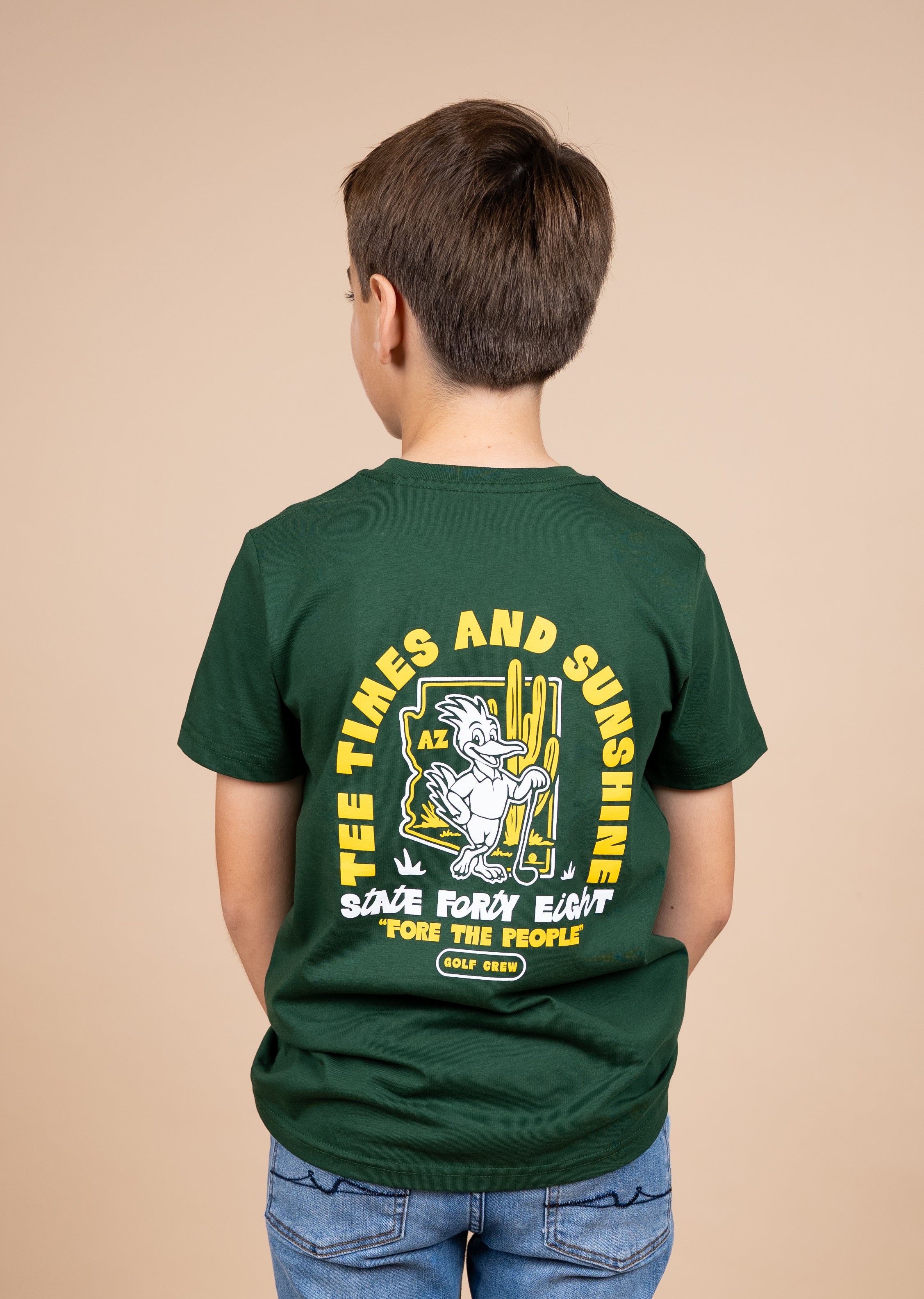 Youth Crew Neck Birdie | Emerald Green