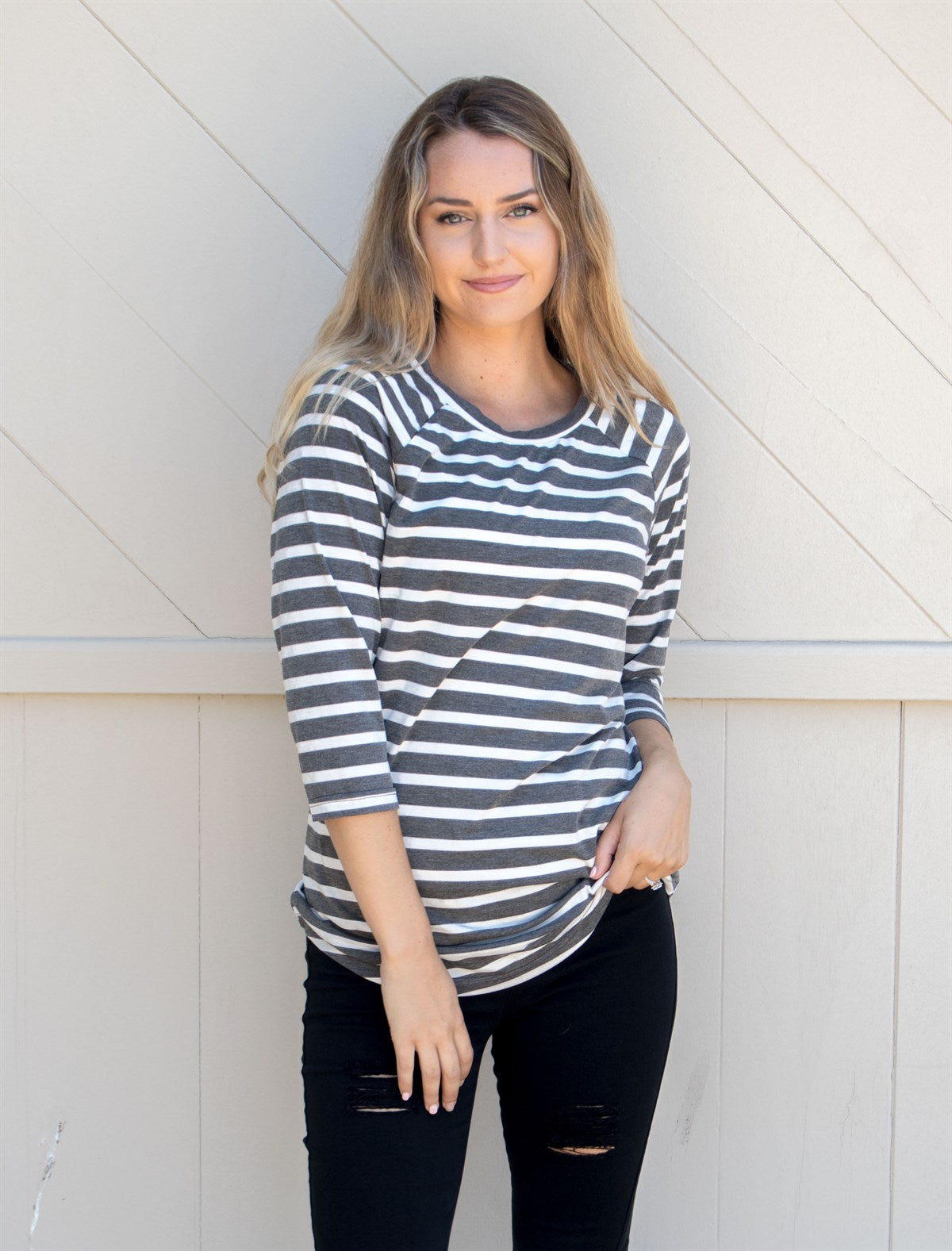 Striped 3/4 Sleeve Sydney Tunic