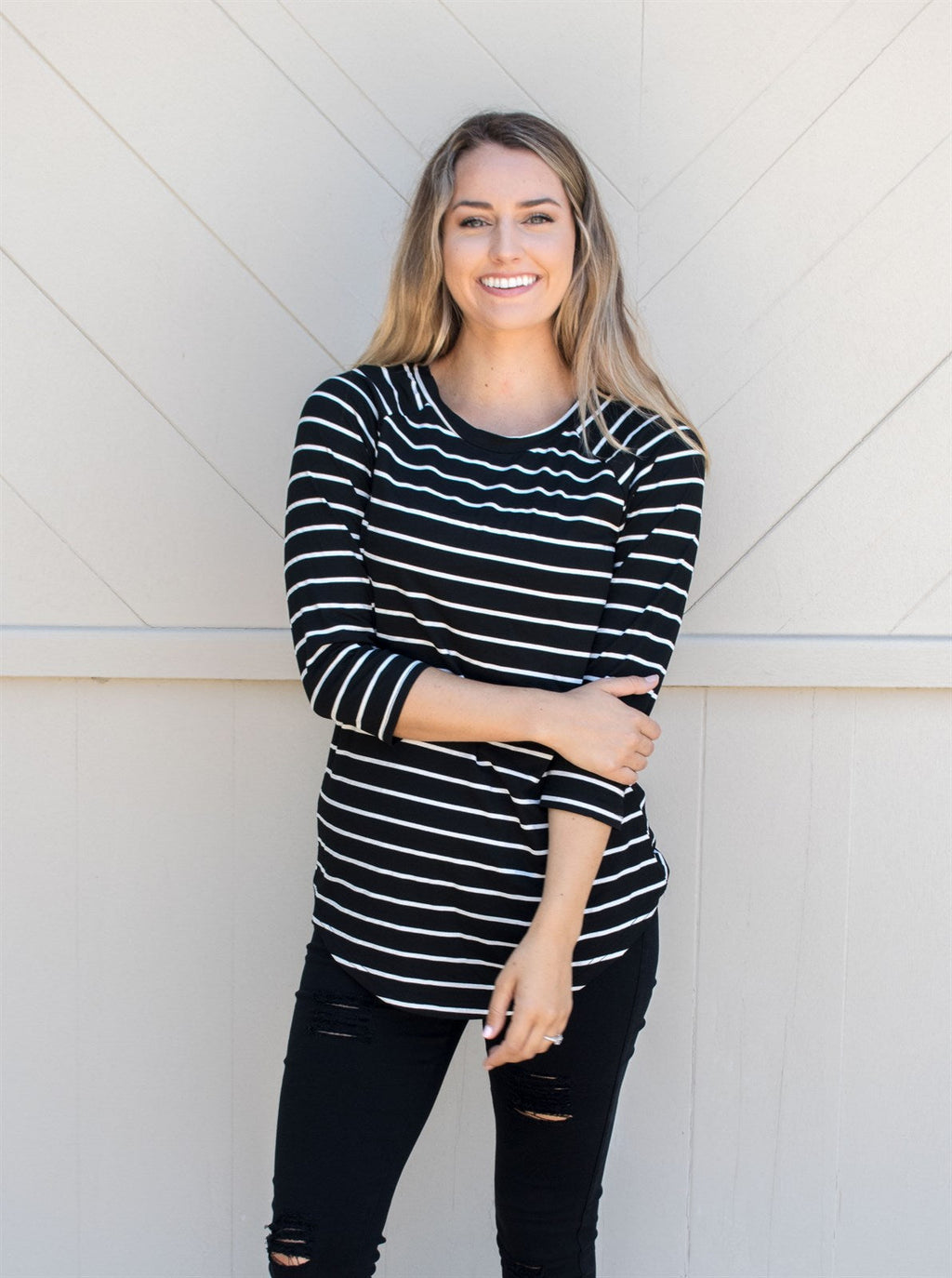 Striped 3/4 Sleeve Sydney Tunic